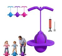 Balance Jumping Ball, Pogo Saltarin para NiñOs, Trampolines para NiñOs con Manija y Bomba, Tabla de Equilibrio para Entrenamiento de Equilibrio en Interiores y Exteriores (Morado)