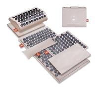 Balance Mate Acupressure Mat & Pillow - Natural Back & Neck Pain Relief, Stress Relief, and Better Sleep Kit (Includes Pillow & Carry Bag, Soft Cream).