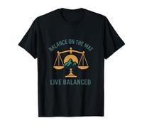 Balance on The Mat Live Balanced Yoga Art Camiseta