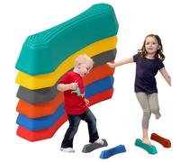 Balance Stepping Stones - ABS 29.5x8x6cm | 6 Pieces Non-Slip Portable Toy | Motor Skill Practice Coordination Development Obstacle Course For Kids Indoor Outdoor Play