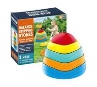 Balance Stones - 5 Pieces Anti-Slip Heavy Duty Stepping Stones, Motor Skills Coordination Game, Fun Exercise Toy for Preschoolers, Kindergarten Students, Boys, Girls, Kids