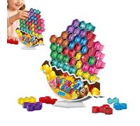 Balance Tower Game - Wooden Desktop Educational Stacking Bricks, 9.06x6.89x1.77 inches Interactive Balancing Table Games, Fine Motor Skill Toy for Kids, Focus Training Game for Classroom Learning