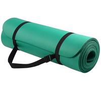 BalanceFrom Esterilla Multiusos GoYoga, 12 mm, extragruesa de Alta Densidad antidesgarre, Alfombrilla de Ejercicio con Correa de Transporte (Verde)