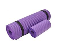 BalanceFrom GoYog Esterilla de yoga multiusos de 1/2 pulgada extra gruesa de alta densidad antidesgarros y rodillera con correa de transporte (morado)