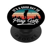 Balanceo al Atardecer: un Buen día para Jugar al Golf, Regalo para golfistas PopSockets PopGrip Adhesivo