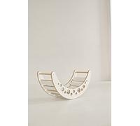 Balancín blanco Moon M Montessori para niños, balancín de madera, arco de escalada lunar, balancín de equilibrio