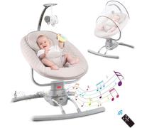 Balancín eléctrico para bebés de 0 a 12 meses, Eléctrica Silla macedora, Mecedora Eléctrica para Niños,Plegable,Hamaca eléctrica con Blueteeth,con 8 música,accionada por Pilas y Electricidad