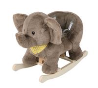 Balancín en forma de elefante gris, amarillo y blanco