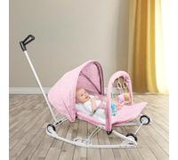 Balancín para bebé, columpio para bebé, columpio para bebé, con colgante de juguete, asiento con respaldo ajustable (rosa-B)