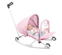 Balancín para bebé, columpio para bebé con función reclinable, columpio para bebé con colgante de juguete, asiento con respaldo ajustable (rosa-B)