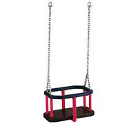 Balancín para bebé de goma, con cadenas, 3 m, para jardín e interior, columpio seguro para niños a partir de 1 año (negro, azul, rojo)