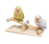 Balancín Para Pájaros, Herramienta Interactiva De Madera De Entrenamiento Equilibrado De 18 Cm | Equipo De Ejercicio Estable De Natural De 130 G, Estación De Juegos De Madera Pulida Que Proporc