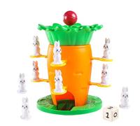 Balancing Board - Carrot Tower Interactive Game for Skill Development | Stackable Puzzle with 8 Bunny Figurines and Colorful Pieces providing Hand Eye Coordination, Focus, Classroom, Home, Party, Kids