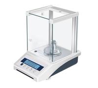 Balanza analítica electrónica de precisión de 0,0001 g, con Pantalla LCD, Salida de Datos, calibración Externa y protección contra el Viento, para joyería (120g/0.0001g)