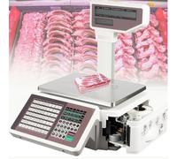 Balanza Comercial con Impresora De Etiquetas Y Recibos, Báscula para Alimentos Y Comercio Minorista De 30 Kg (66 LB), con Doble Pantalla LCD para Supermercados Y Tiendas.