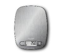 Taurus Easy Inox - Báscula de cocina digital de capacidad 5 kg, función tara, 4 sensores de precisión, color plateado