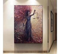 Balanza de la Justicia, Diosa de la Justicia, Póster abstracto de abogado, Pintura en lienzo, Arte de pared, Impresiones, Imágenes, Decoración de oficina de abogados, Marco interior de 70 x 100 cm