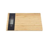 Balanza electrónica de Panel de bambú Medida de alimentos en madera Herramientas Forma rectangular Escala digital con pantalla LED para Cocina