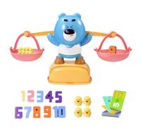 Balanza para niños, juguetes para contar equilibrio,Juego de matemáticas de equilibrio de oso divertido de dibujos animados 12 patos - Juguete educativo para contar números de 30 tarjetas de doble car