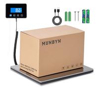 Balanza postal MUNBYN, 300kg/660lb Alta precisión, Horario encendido/apagado personalizable, Para paquetes, equipaje y almacenes, 2 pilas AAA, tornillos, cable Type-C