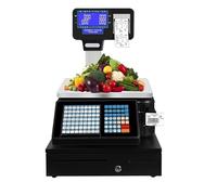 Balanzas Con Impresión De Etiquetas, Balanza Comercial Digital Con Cálculo De Precios Y Pantalla De Poste De Doble Cara, Balanza Electrónica Con Impresión De Etiquetas Y Cajón De Efectivo, Caja Regis