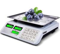 Balanzas electrónicas de cocina Báscula electrónica de banco, pantalla impermeable de acero inoxidable for verduras y frutas, báscula electrónica multifunción acuática de comida rápida, 30kg Balanzas