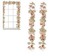 Balas de heno para decoración,Guirnalda de Hojas de Arce de Otoño 180 Cm/6 Pies - Guirnalda de Hojas de Arce para repisa de Acción de Gracias, Ventana, Chimenea, hogar, Puerta Principal