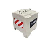 Balasto de hormigón 1T, bloque de hormigón, 80 × 80 × 80 cm, apilable, impermeable, perno roscado M16 - versátil para andamios, asta de bandera, técnica de eventos