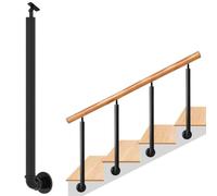 Balaustre De Barandilla De Escalera Negro De Granja Moderna, Paquete De 1 | Poste De Soporte Metálico Giratorio De Montaje Lateral, Ajuste De Múltiples Ángulos(105cm(41.3in))
