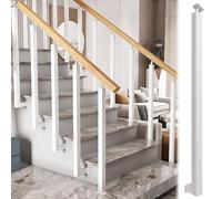 Balaustre de escalera de acero ajustable - Sistema de barandilla de cubierta de 270° con soportes y tornillos, poste de metal de 4x4 cm(65cm/25.6in White 30pack)