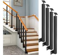Balaustre de metal negro ajustable de 270° para renovar terrazas, escalones, jardines y escaleras. Pasamanos duraderos