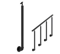 Balaustres ajustables de hierro forjado negro para escaleras redondas 0° 270° soportes en ángulo de 95 cm con tornillos de metal, perfecto para renovación del hogar