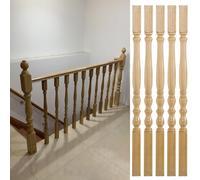 Balaustres clásicos de madera maciza para escaleras, husillos duraderos para remodelación de escaleras y reparación de porches, disponibles en paquetes de 1/5/10/20 (paquete de 5, 95 cm)