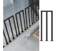 Balaustres cuadrados de metal negro para escaleras y cubiertas, columnas industriales en forma de U, kit completo, solución de seguridad duradera y elegante para barandillas interiores
