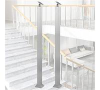 Balaustres de acero inoxidable para escalera, balaustres y balaustres plateados para escalones de cubierta, jardín, escaleras al aire libre, instalación de montaje en suelo interior y exterior
