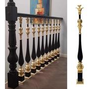 Balaustres De Aluminio Macizo De 95 Cm De Alto, Poste Decorativo De Metal Para Barandilla De Escalera, Para Interiores Y Hoteles, Repuesto De Husillos De Escalera Resistentes, Color Negro, 1 Unidad