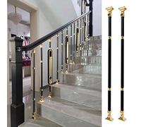 Balaustres De Aluminio Y Metal De 37,4 Pulgadas Para Escaleras, Barandillas De Escalera De Interior Con Soportes Ajustables Y Kit De Instalación, Barandilla Moderna De Escalera Con Montaje Frontal, E