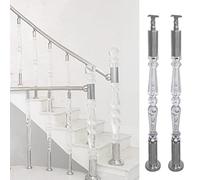 Balaustres De Burbujas Transparentes De Alta Definición Para Barandillas De Terraza/Escaleras Interiores, Balaustres Verticales Redondos Con Tornillos, Para Exteriores, Pasillos, Lofts, Guarderías, H