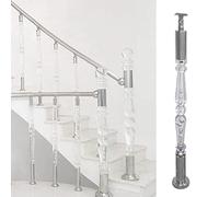 Balaustres De Burbujas Transparentes De Alta Definición Para Barandillas De Terraza/Escaleras Interiores, Balaustres Verticales Redondos Con Tornillos, Para Exteriores, Pasillos, Lofts, Guarderías, H