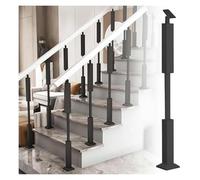 Balaustres de Escalera, Balaustre de Escalera, Poste de barandilla de terraza ajustable, columna de barandilla con husillos huecos for escalera, jardín, loft y pasillo.(Black,110cm(43 1/4"))