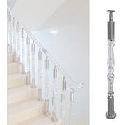 Balaustres De Escalera De Cristal Acrílico Transparente Para Terraza, Con Conector Ajustable Y Montaje En El Suelo Con Kit De Tornillos, Para Pasillo, Loft, Escalera De Caracol, Barandilla, Estilo 4,