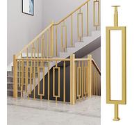 Balaustres de escalera de metal dorado, paquete de 20 sistemas de barandillas para cubiertas, porches, escalones y jardines - elegantes postes de balaustre para remodelación de escaleras al aire libre