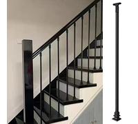 Balaustres de escalera de metal para escalones de interior, husillos negros, paquete de 5, barandilla moderna para instalación de ático, pasillo, villa u hotel