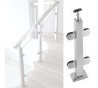 Balaustres De Escalera De Vidrio Para Pasamanos Cuadrados Y Redondos, Balaustres De Acero Inoxidable Para Vallas De Vidrio, Escaleras De Interior, Loft, Terrazas, Patios, Balcones, Porches, Plateados
