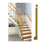 Balaustres de escalera, kit de postes de balaustre de metal dorado negro con instalación de montaje lateral con soportes planos ajustables y tornillos(Gold,90cm/35.4in)