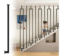 Balaustres de escalera Personalizables Barrotes de hierro para escaleras, Columna de barrote universal para escaleras niveladas e inclinadas, para áticos, oficinas u hoteles.(Black ( B ),55cm/22in)
