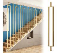 Balaustres de escalera Personalizables Barrotes de hierro para escaleras, Columna de barrote universal para escaleras niveladas e inclinadas, para áticos, oficinas u hoteles.(Gold ( A ),160cm/63in)