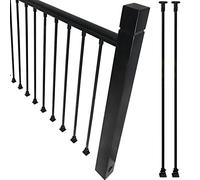 Balaustres de Escalera Poste de Huso barandilla Cuadrada de Hierro para Patio Columna Interior Negra pasamanos de Escalera con Kit Completo 1 2 5 10 Postes (Paquete de 2 Poste Negro de