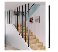 Balaustres de escalera Postes De Balaustre Extra Largos 20-240cm Personalizables, Decoración Para Escaleras De Áticos, Barrotes Metálicos Ajustables De 0°-270° En Forma I(1 pc Black,82.7in/210cm)