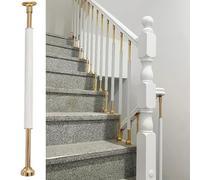 Balaustres De Hierro Para Escaleras Interiores,Balaustres Husillos,Balaustres de Cubierta,Columna De Balaustre Interior,Aleación de Aluminio,para casa/hotel/ático(White,4 pieces)